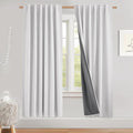 NICETOWN Linen Full Blackout Curtains 52 x 80 inch Panels, Full Bedroom Light by NICETOWN