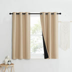 NICETOWN Bedroom Full Blackout Curtain Panels, 37 by 50-inch, Biscotti Beige - Image 2