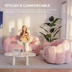 MAXYOYO Bean Bag Chair for Adults, Floral Shaped Bean Bag Sofa, Ultra Soft Faux - Image 5
