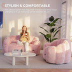 MAXYOYO Bean Bag Chair for Adults, Loveseat Floral Shaped Bean Bag Sofa - Image 4