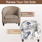 SearchI Club Chair Slipcover Stretch Barrel Chair Covers Printed Tub Chair - Image 6