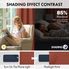 MIULEE Set of 4 Short Bedroom Blackout Curtains 54 Inch Long Burnt Orange | - Image 3