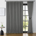 Grey Sliding Glass Door Curtains 2 Panels, 80 Inch Wide Patio Door Curtain by KEQIAOSUOCAI