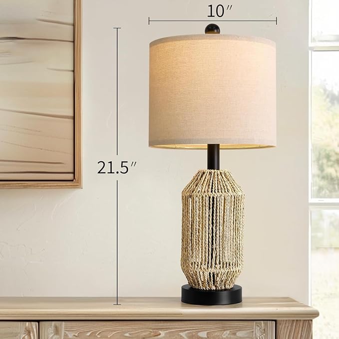 OYEARS 21" Boho Table Lamps Set of 2 - Image 4