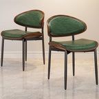 REONEY Dining Chairs Set of 8, Mid-Century Modern Upholstered PU Leather Chairs - Image 8