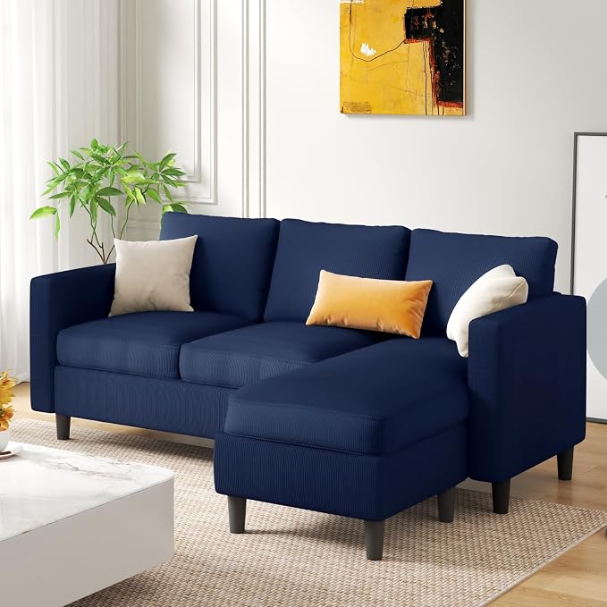 JAMFLY Couches for Living Room, 3-Seat Reversible Sectional Sofa - Image 3