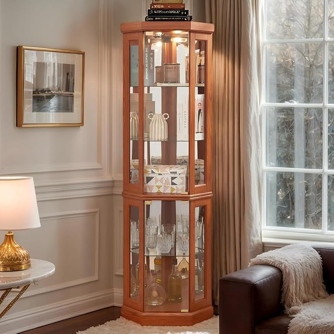 Corner Display Curio Cabinets by Anwick
