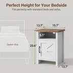 YESHOMY Farmhouse Modern Nightstand - Image 2
