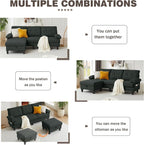 Sectional Sofa Couch for Living Room, Deep 3-Seater L Shaped Couches - Image 5