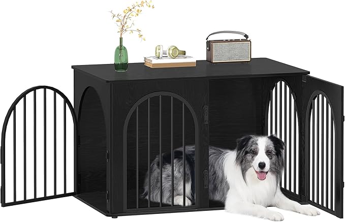 Hzuaneri 39.4" Wooden Dog Crate Furniture, Indoor Dog Kennel Dogs Cage by Hzuaneri