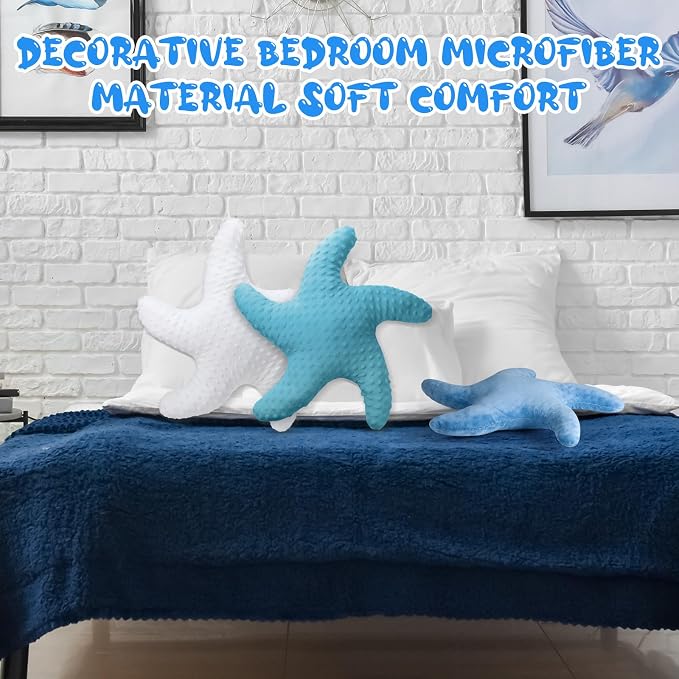 Fumete Starfish Pillow Beach Starfish Shaped Throw Pillows 20'' Stuffed Animal - Image 7