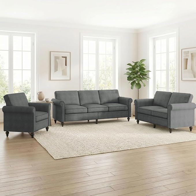 Living Room Sofa Sets 3 Piece, Modern 3 Seater Sofa and Loveseat Couch and - Image 7