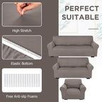 Peryiter 3 Pcs Couch and Loveseat Covers Set Sofa Cover - Image 4