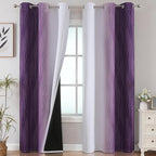 Purple and Greyish White Ombre Blackout Curtains by ESTELARTEXTILER