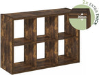 Furinno Cubicle Book Shelf, 6-Cube Bookshelf, Extra Thick Frame Horizontally & - Image 10