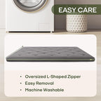ZonLi Japanese Floor Futon Mattress Queen Size 80"x 60", 100% Cotton Cover 4'' - Image 8