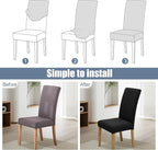 BIETYONE Stretch Dining Chair Covers Set of 8, Soft Removable Washable Kitchen - Image 4