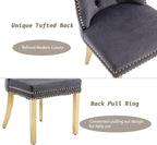 KCC Velvet Dining Chairs Set of 6, Upholstered High-end Tufted Dining Chair - Image 6