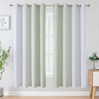 Sage Green and Greyish White Ombre Blackout Curtains - Image 2