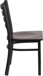 Flash Furniture HERCULES Series Black Ladder Back Metal Restaurant Chair - Image 4