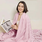 Aganear Fluffy Throw Blanket for Couch Sofa 50"x60" Coral Pink | Lightweight - Image 5