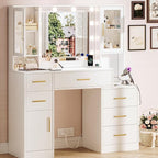 TOKSOM 51" Vanity Desk with Mirror and Lights & Charging Station, Bedroom - Image 8