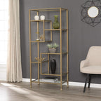 SEI Furniture Jaymes Metal/Glass Asymmetrical Étagère/Bookcase - Image 2
