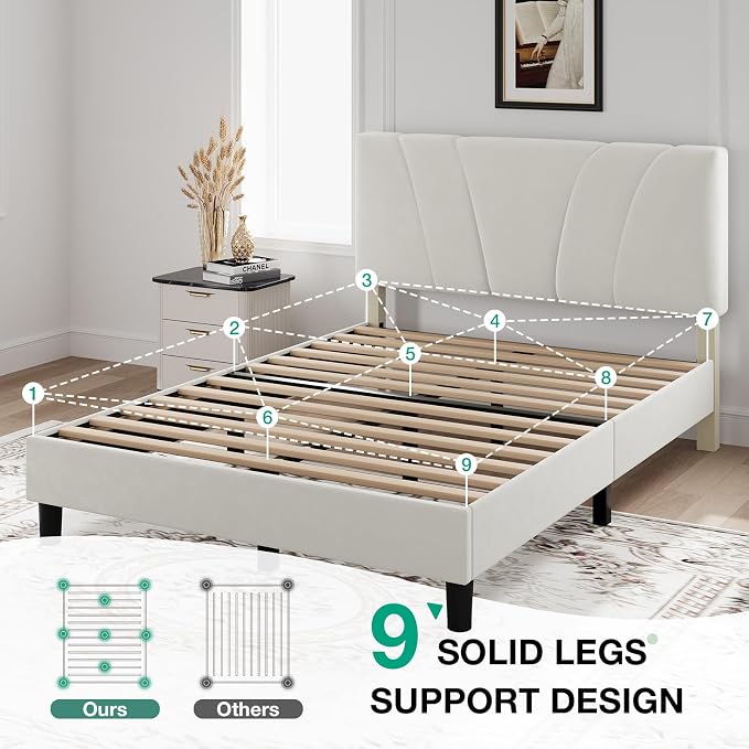 Novilla Queen Bed Frame, Queen Size Bed Frame - Image 5