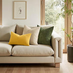 MIULEE Yellow Chenille Couch Lumbar Throw Pillow Covers, 12x20 | Set of 2 - Image 2