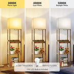 RUNTOP Floor Lamp with Shelves, Plus Shelf Lamp with Wireless Charger, 2 USB - Image 4
