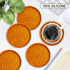 ME.FAN Silicone Coasters with Holder, Drinking Coasters - Image 2