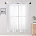White Sheer Curtains 68 Inch Length 2 Panels Set by OWENIE