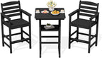 SERWALL Balcony Adirondack Chairs and Table 3 Pieces Set, Oversize Adirondack - Image 9