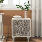 SUNBURY Nightstand w 2 Drawers, End Table Living Room Small Side Table - Image 7