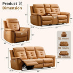 ANJ 3-Piece Faux Leather Power Recliner Sofa Set - Image 2