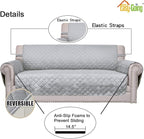 Easy-Going Reversible Couch Cover, 2 Cushion Sofa, Light Gray/Ivory | Loveseat - Image 3