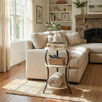 Vintage Small Round Side Table, 3-Tier Slim Waist Circular End Table - Image 6