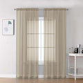 Chyhomenyc Taupe Sheer Curtains 84 Inches Long by Chyhomenyc