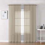 Chyhomenyc Taupe Sheer Curtains 84 Inches Long by Chyhomenyc
