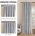 MIULEE Greyish White Velvet Blackout Curtains 52x84 inches 2 Panels | Luxury - Image 2