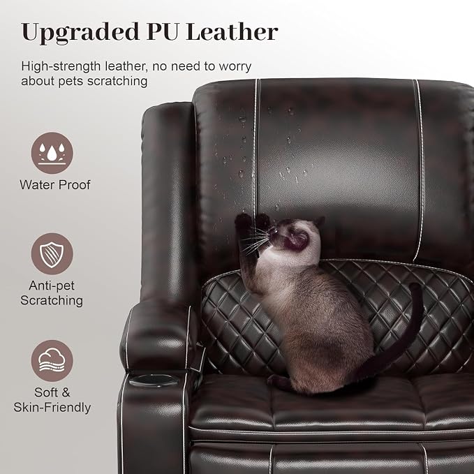 Yolsali Recliner Sofa, 3 Seater Manual Reclining Sofa - Image 6