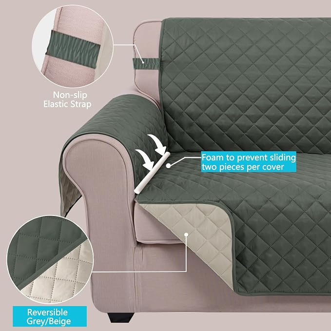 U-NICE HOME Reversible 23''Recliner Small Chair Cover, Pet Friendly, Elastic - Image 3