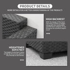 Rattaner Patio Furniture Set 6 Pieces Couch Outdoor Chairs Coffee Table Peacock - Image 9