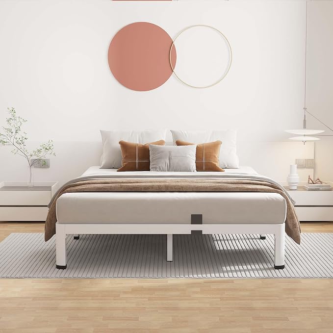 ROIL 7 Inch White Full Bed Frame - Image 3
