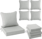 Summsun Patio Cushions for Outdoor Furniture, Faux Linen Water Resistant by SUMMSUN