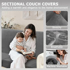 Arfntevss Sectional Couch Covers L Shape Couch Cushion Covers Slipcovers Fitted - Image 2