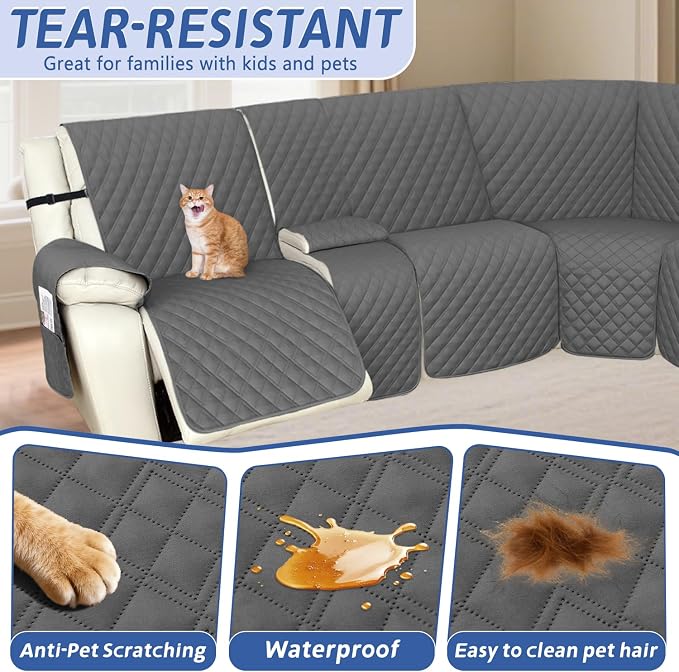 Arfntevss Recliner Sectional Couch Covers 1OO% Waterproof L Shape Sofa Cover - Image 5
