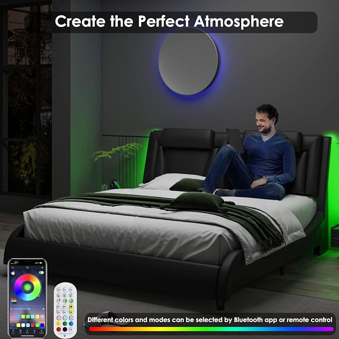 Keyluv King Size LED Bed Frame - Image 4