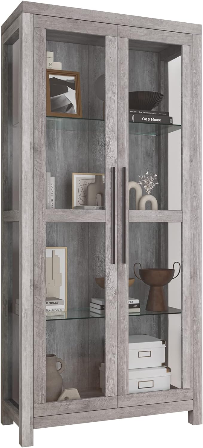 BELLEZE Glass Display Cabinet, Tall Curio Cabinet by BELLEZE
