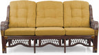 Malibu Lounge Set of 4: 2 Natural Rattan Wicker Chairs, Three-Seater Sofa - Image 10